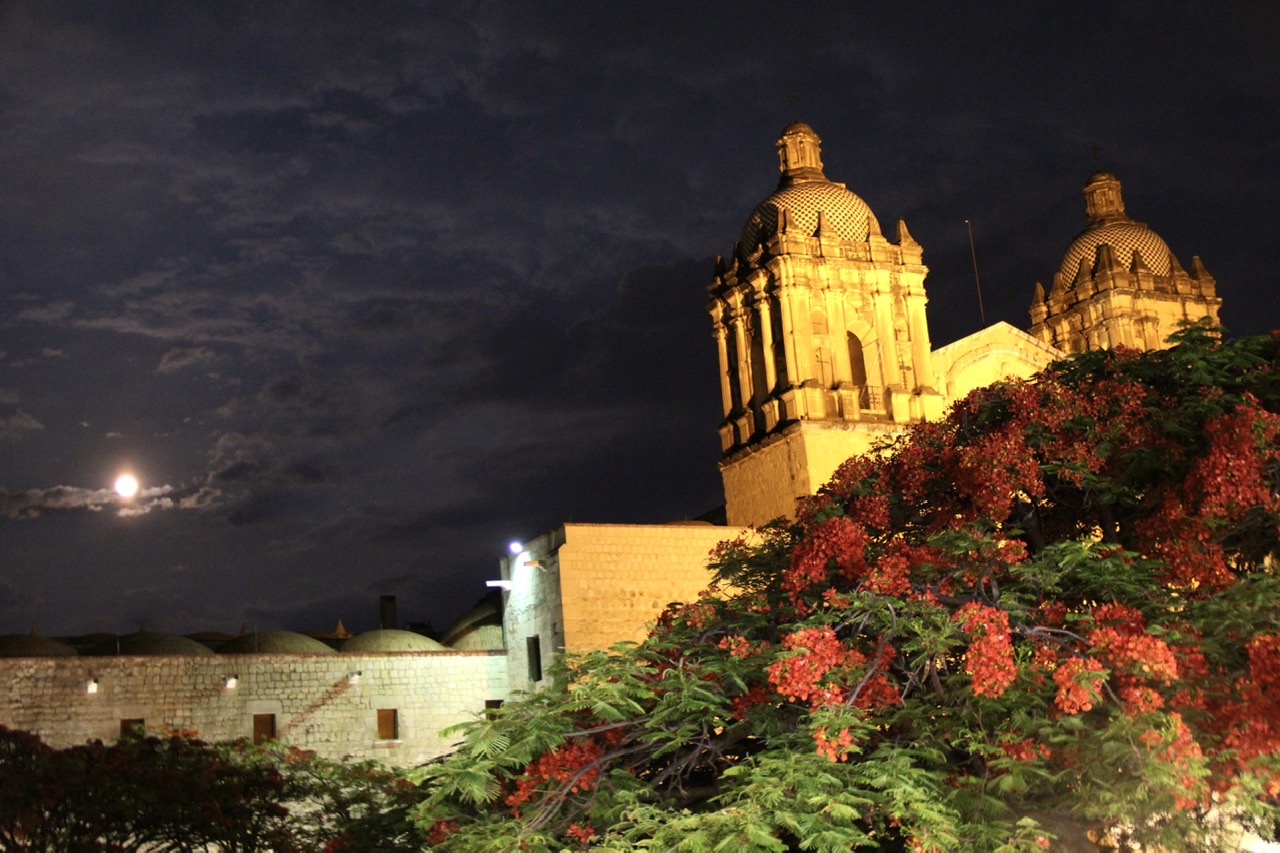 Centro de Oaxaca en una Colorida Noche