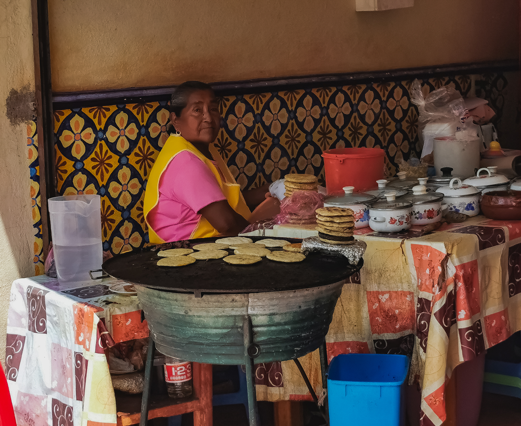 Gorditas en el pueblo de Bernal